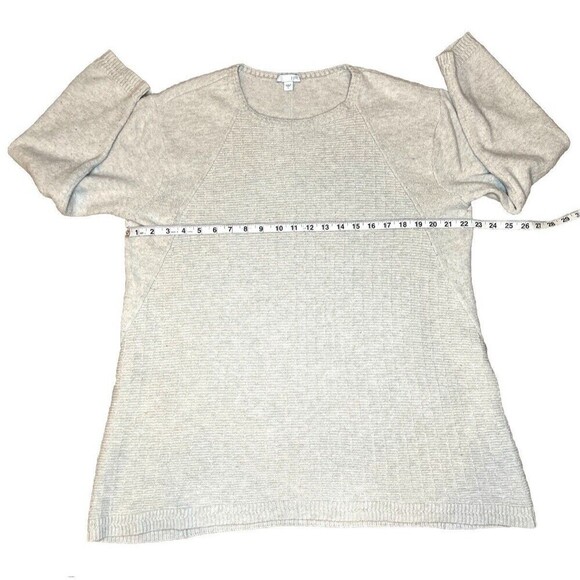 J. Jill Women’s Large Beige Soft Oversized Stretchy Long Knit Tunic Sweater - Picture 6 of 9